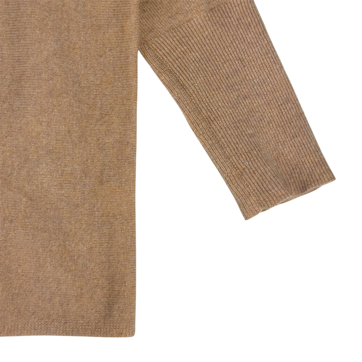 Garnet Hill 100% Cashmere Sweater Camel Tan Pullover Long Sleeve Soft Knit