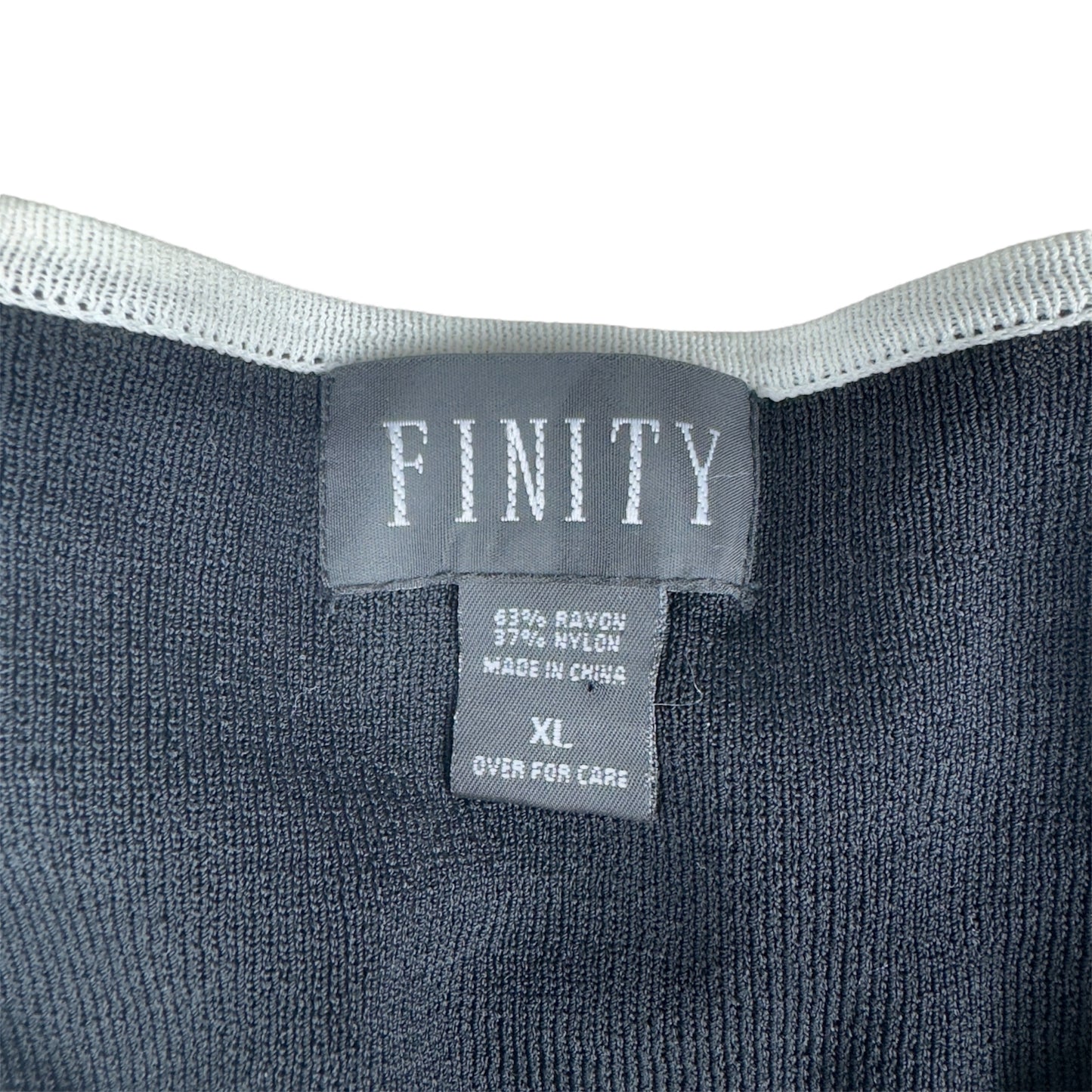 Finity Black White Grid Pattern Cardigan Sweater