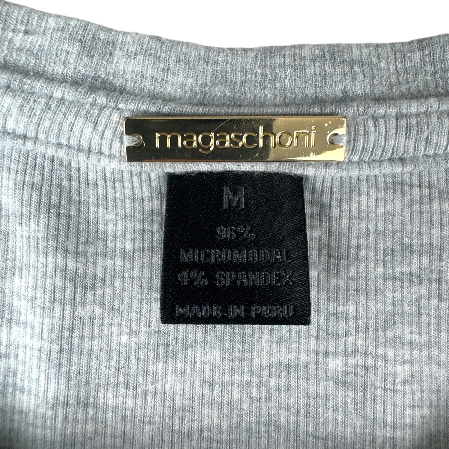 Magaschoni Gray Long-Sleeve Stretch Knit