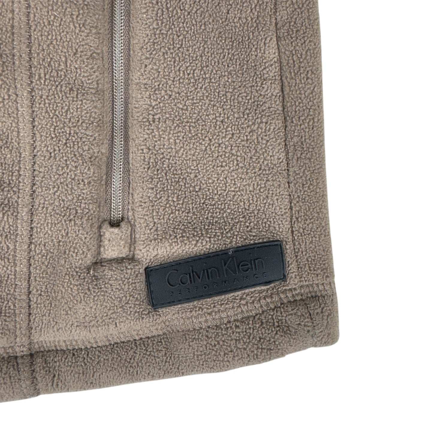 Calvin Klein Performance Fleece Zip-Up Vest  – Taupe Brown
