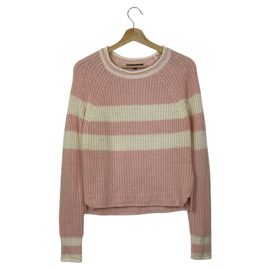 Tally Weijl Pink & Cream Striped Knit Sweater