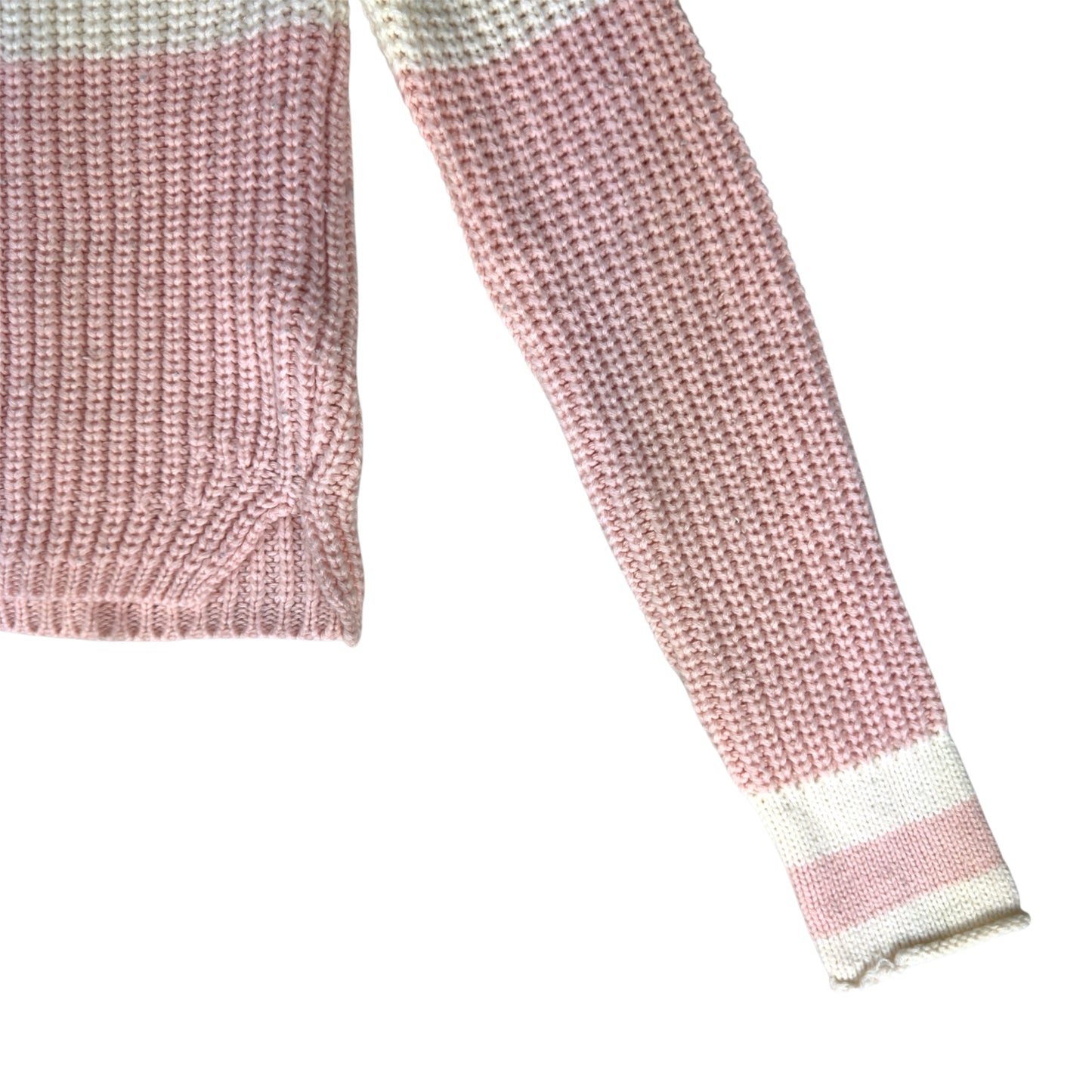 Tally Weijl Pink & Cream Striped Knit Sweater