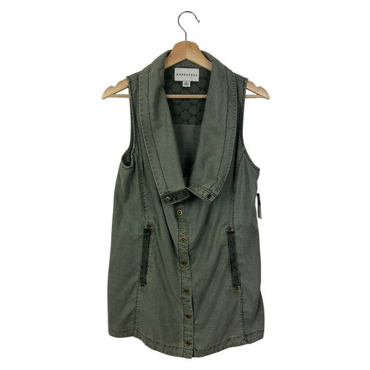 Marrakech Olive Green Sleeveless Utility Vest