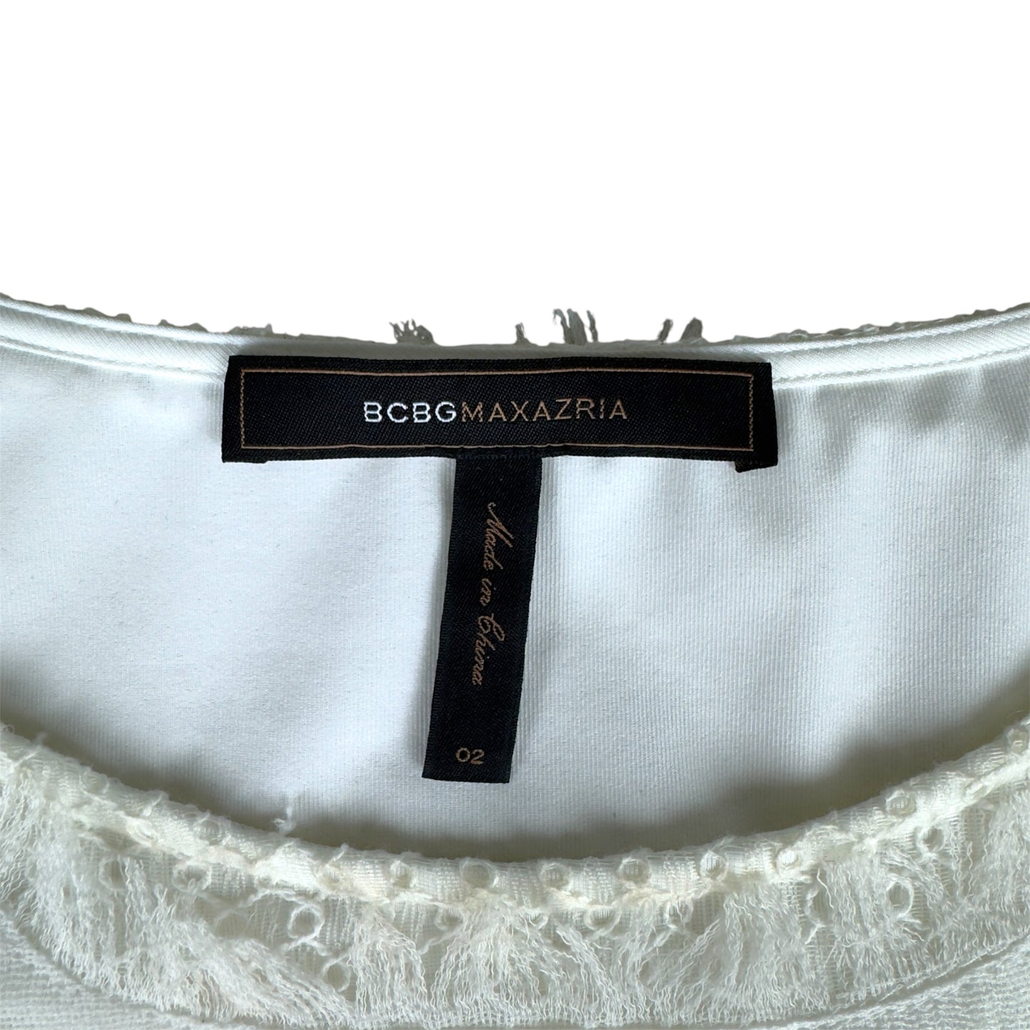 BCBGMAXAZRIA White Lace Sheath Dress