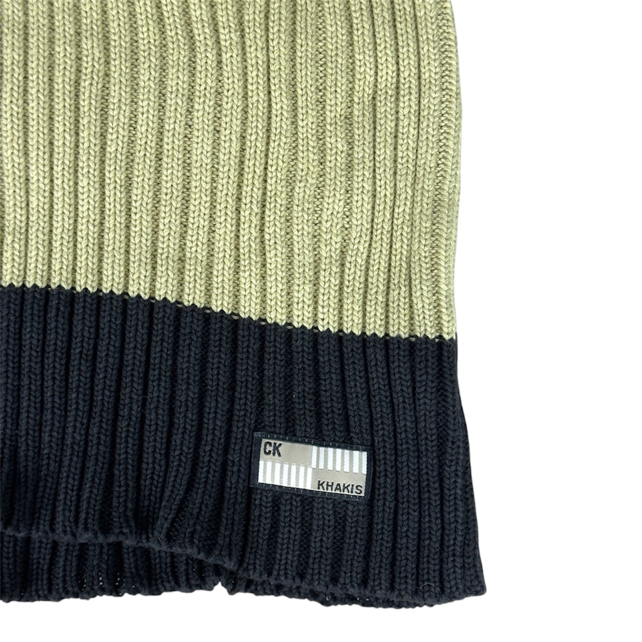 Calvin Klein Khakis Ribbed V-Neck Sweater Green/Black