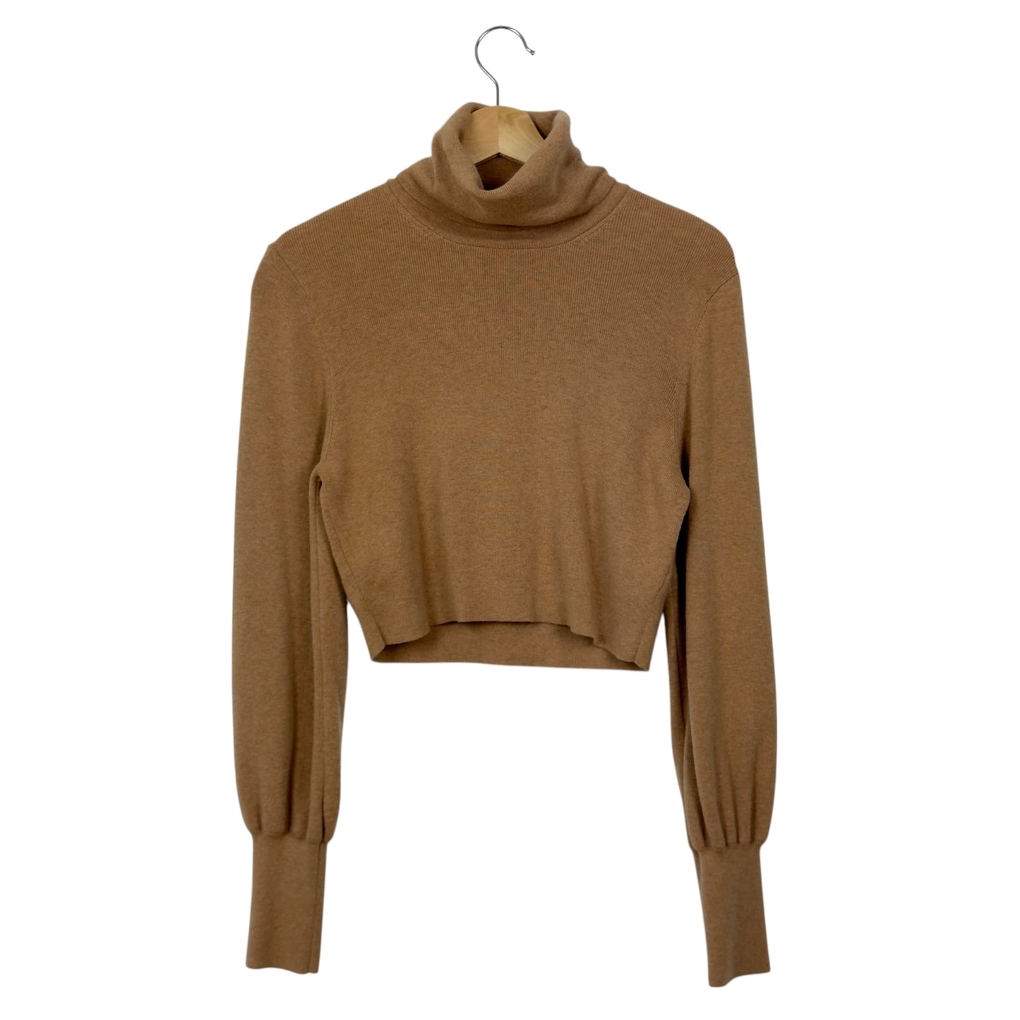 Wilfred Cropped Turtleneck Sweater Camel Brown