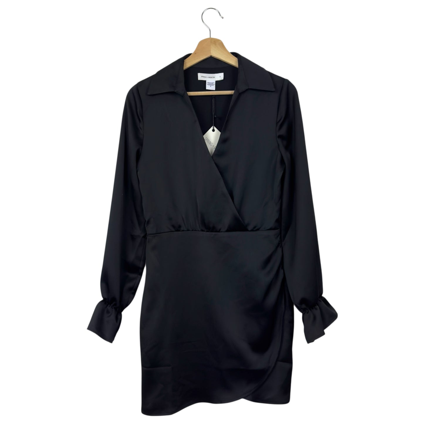 Spring +  Mercer Black Wrap Mini Dress