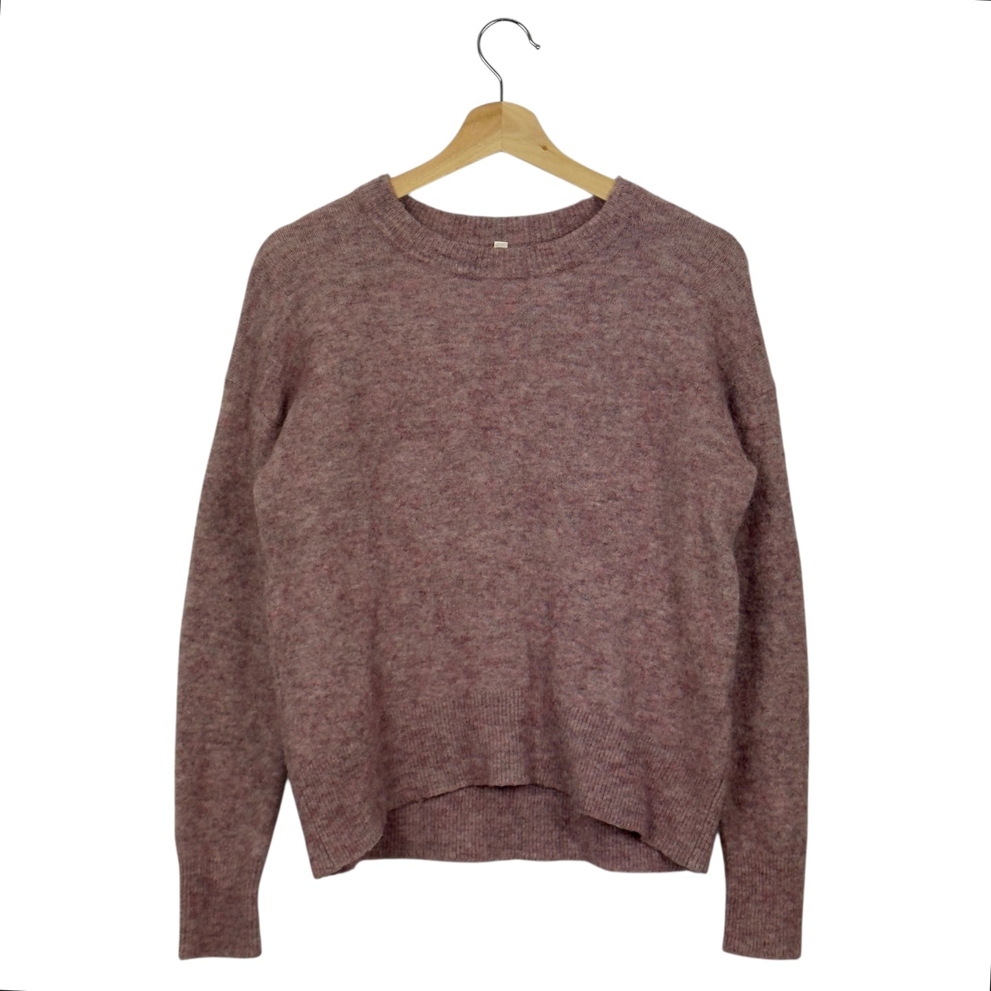 Babaton Wool Alpaca Blend Crewneck Sweater Pink Mauve